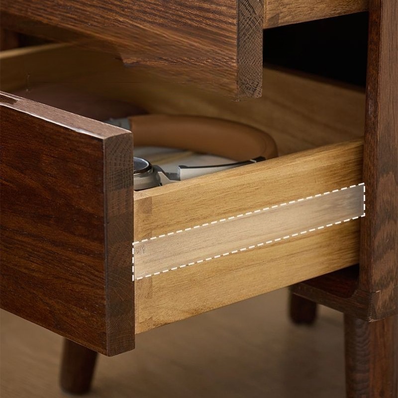 Wooden Bedside Tables Vintage  - đánh giá và giá Solid Wood Nightstand 2 Drawers