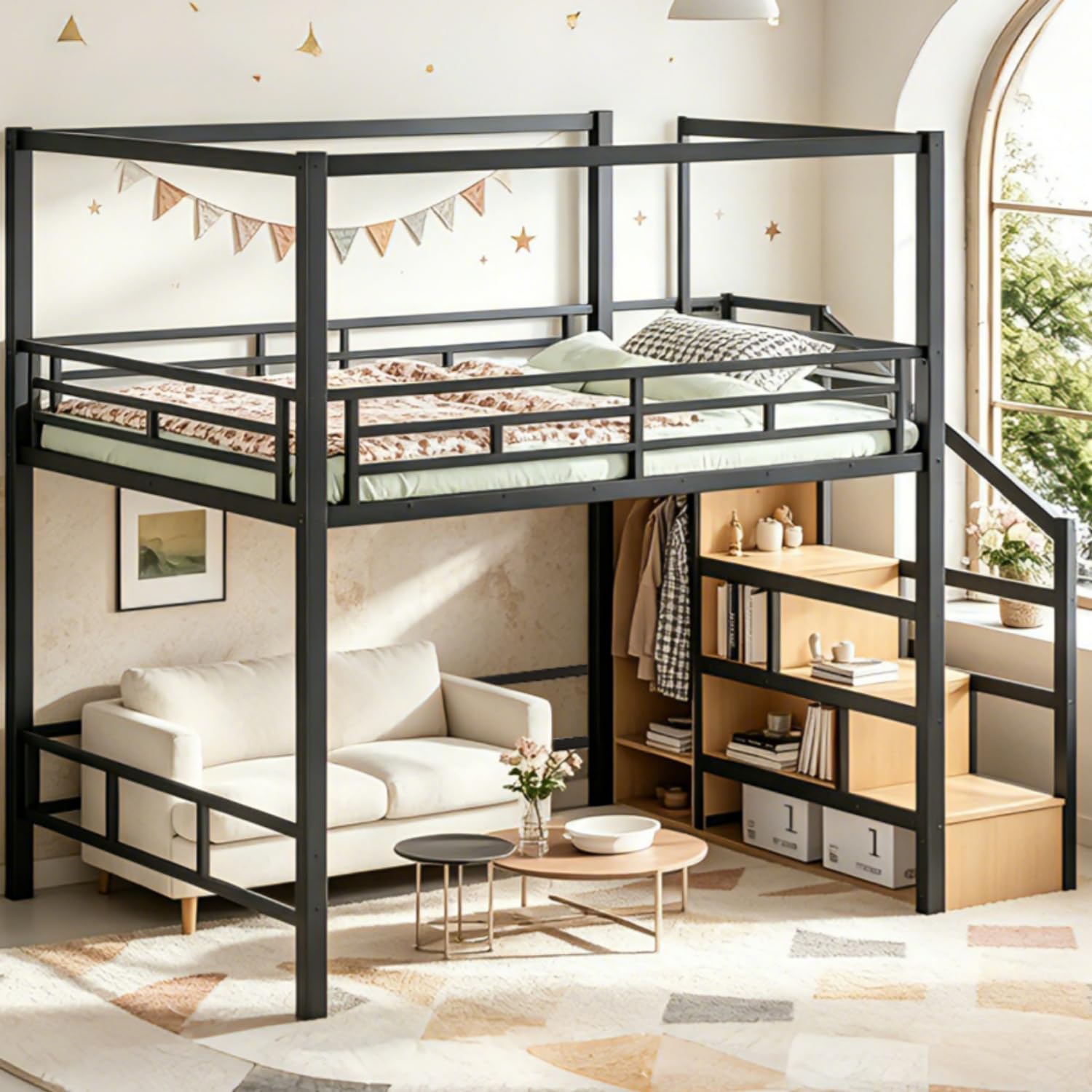 Queen Loft Bed with Storage St - đánh giá và giá Canopy Bed Frame Metal Queen