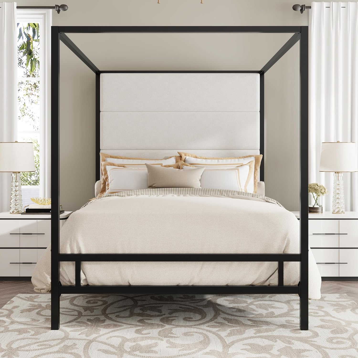 Queen Canopy Bed Frame Metal 4 - đánh giá và giá Canopy Bed Frame Metal Queen