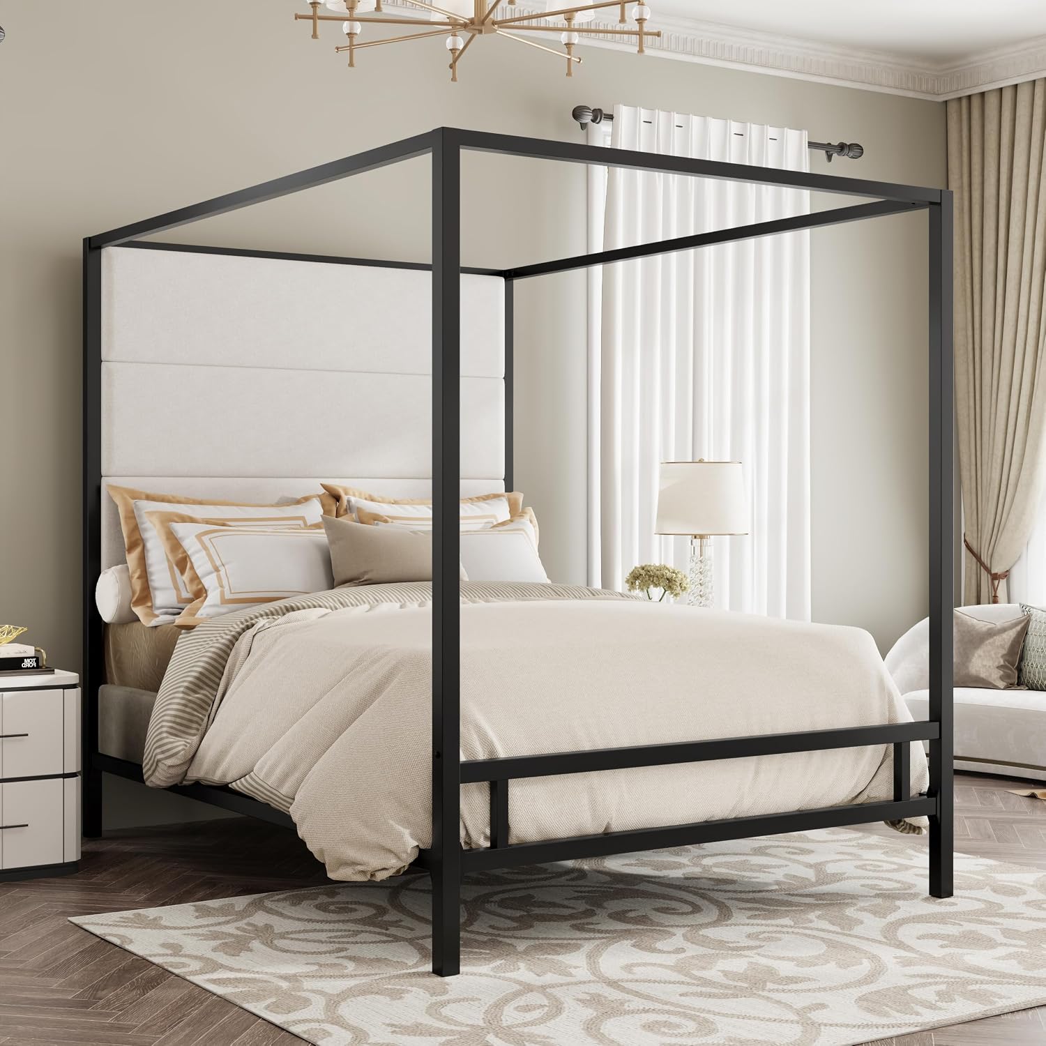 Queen Canopy Bed Frame Metal 4 - đánh giá và giá Canopy Bed Frame Metal Queen