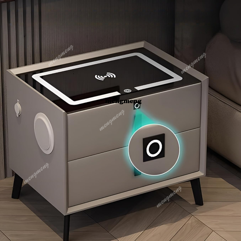 Solid Wood Smart Nightstand Wi - đánh giá và giá Solid Wood Nightstand 2 Drawers