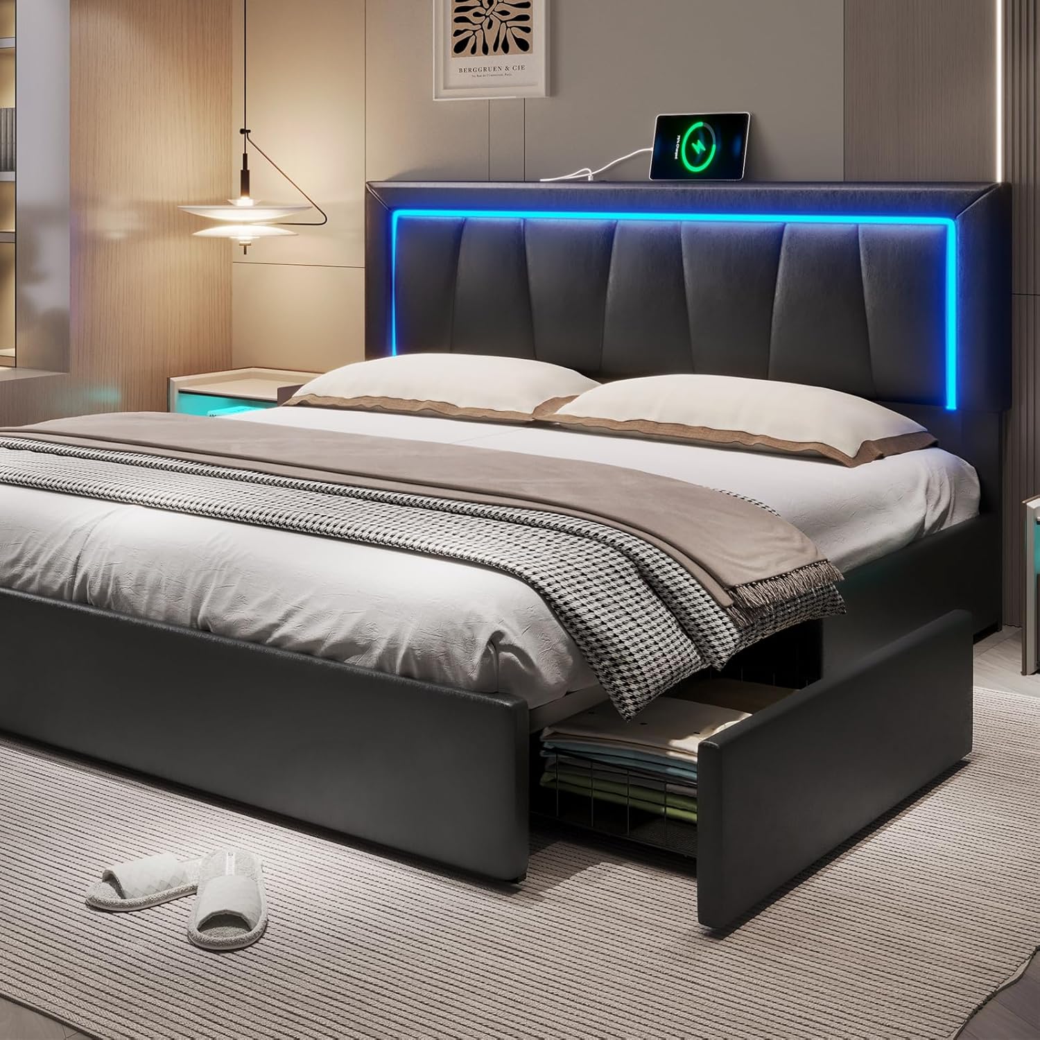 California King Bed Frame with - đánh giá và giá King Size Bed Frame With Storage Drawers