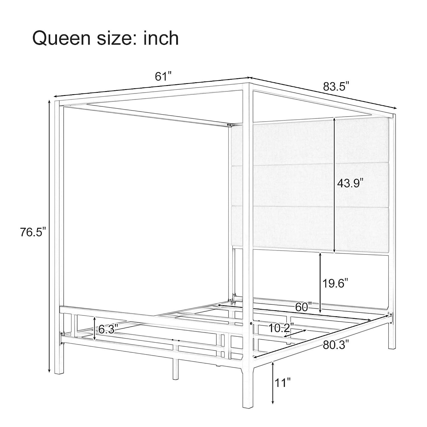 Queen Canopy Bed Tall Velvet U - đánh giá và giá Canopy Bed Frame Metal Queen