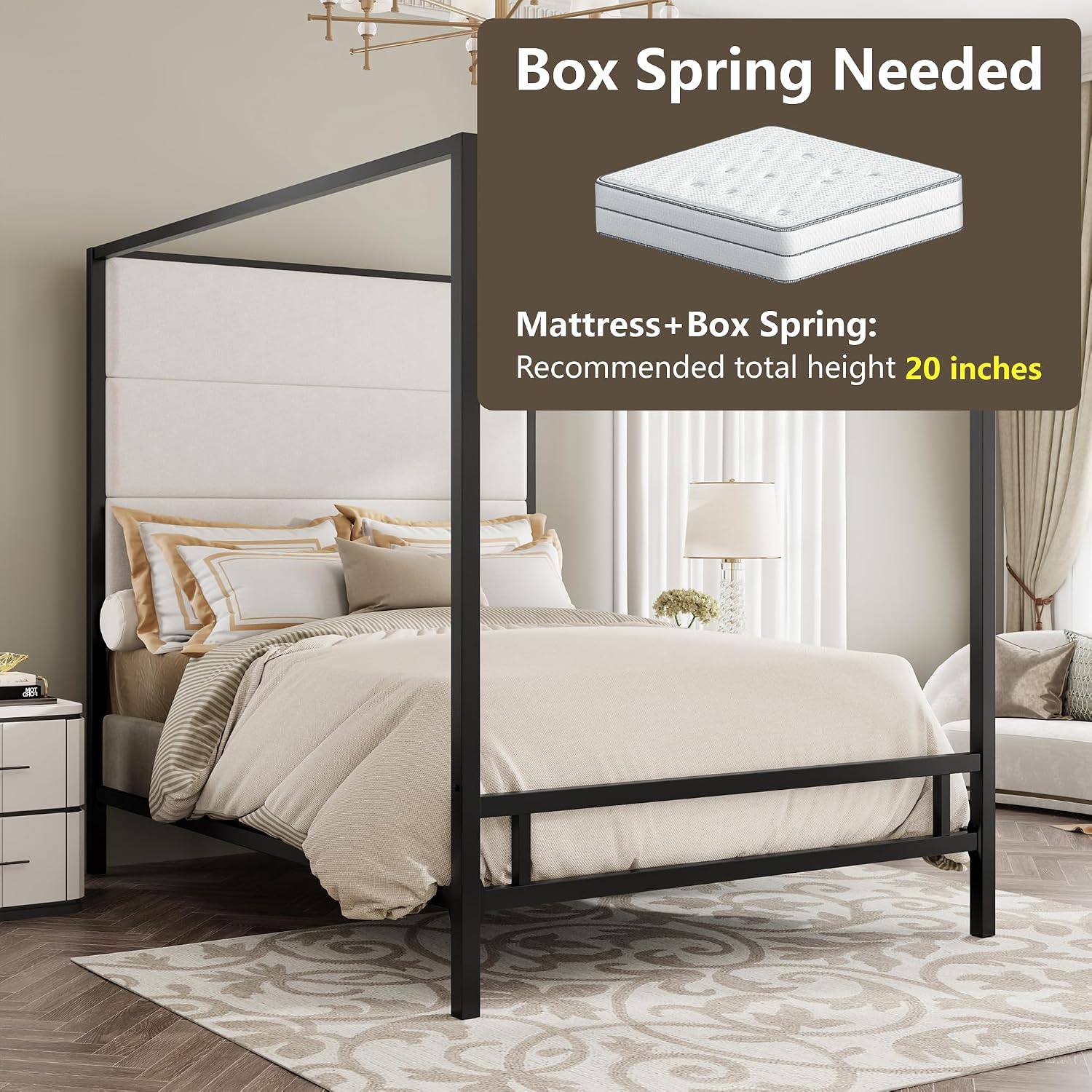 Queen Canopy Bed Tall Velvet U - đánh giá và giá Canopy Bed Frame Metal Queen