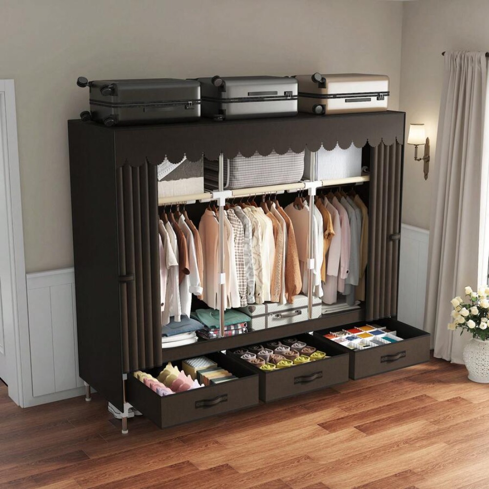 Portable Wardrobe Closet with  - đánh giá và giá Wardrobe Closet Portable Fabric Cover