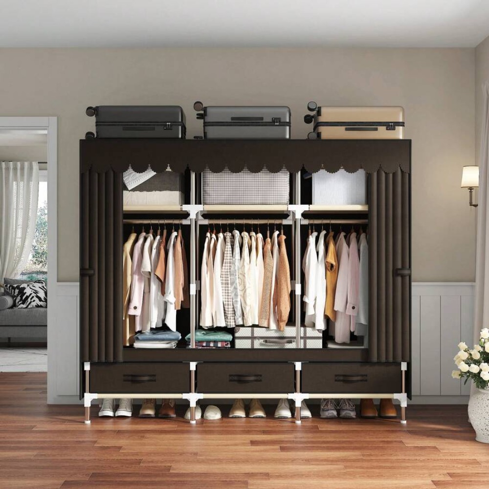 Portable Wardrobe Closet with  - đánh giá và giá Wardrobe Closet Portable Fabric Cover