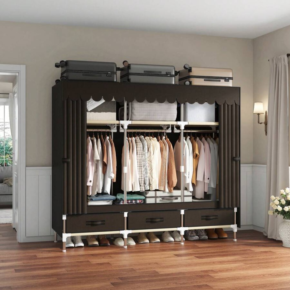 Portable Wardrobe Closet with  - đánh giá và giá Wardrobe Closet Portable Fabric Cover