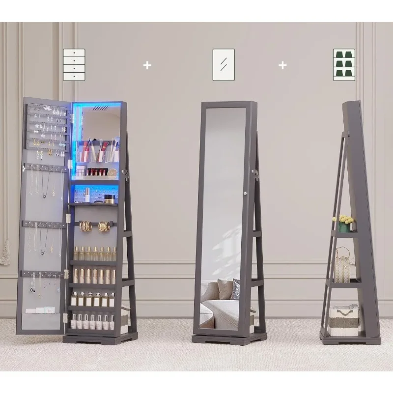 LED Jewelry Armoire with Full  - đánh giá và giá Full Length Mirror Jewelry Armoire