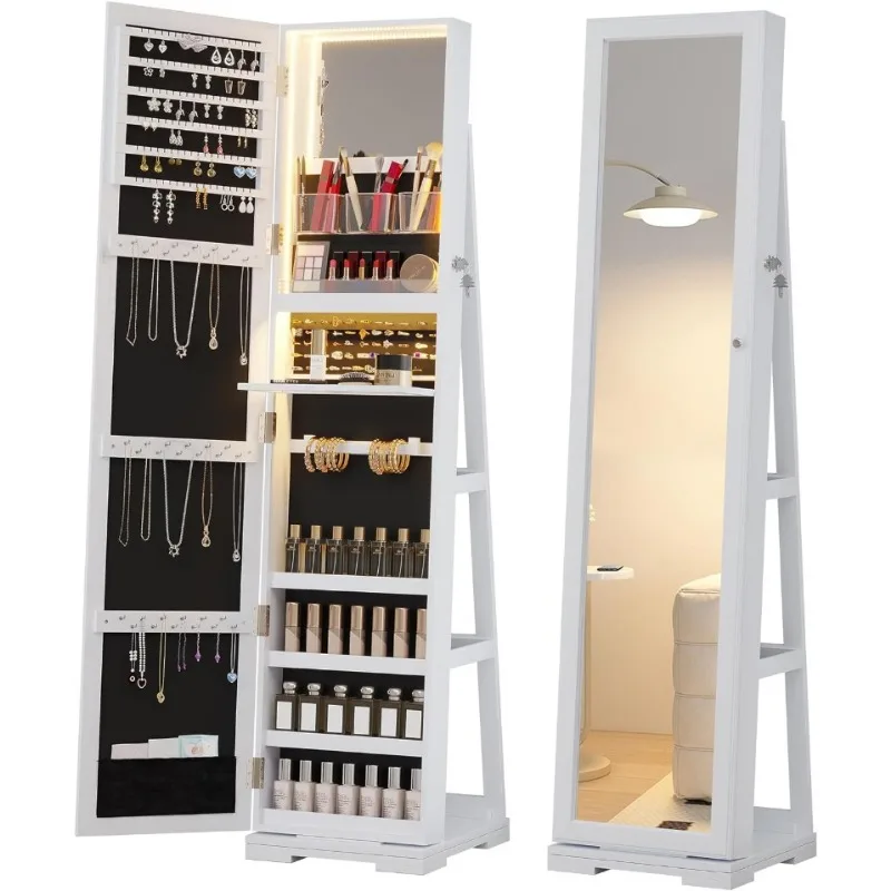 LED Jewelry Armoire with Full  - đánh giá và giá Full Length Mirror Jewelry Armoire