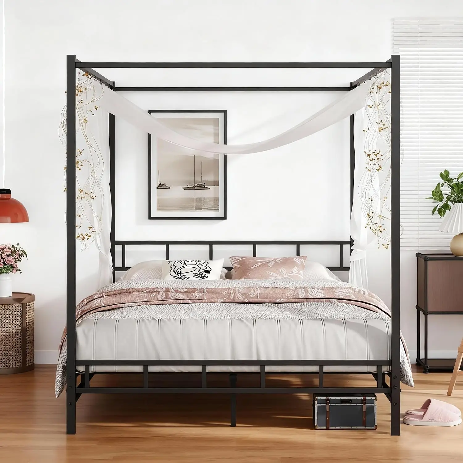 Metal Canopy Bed Frame Queen S - đánh giá và giá Canopy Bed Frame Metal Queen