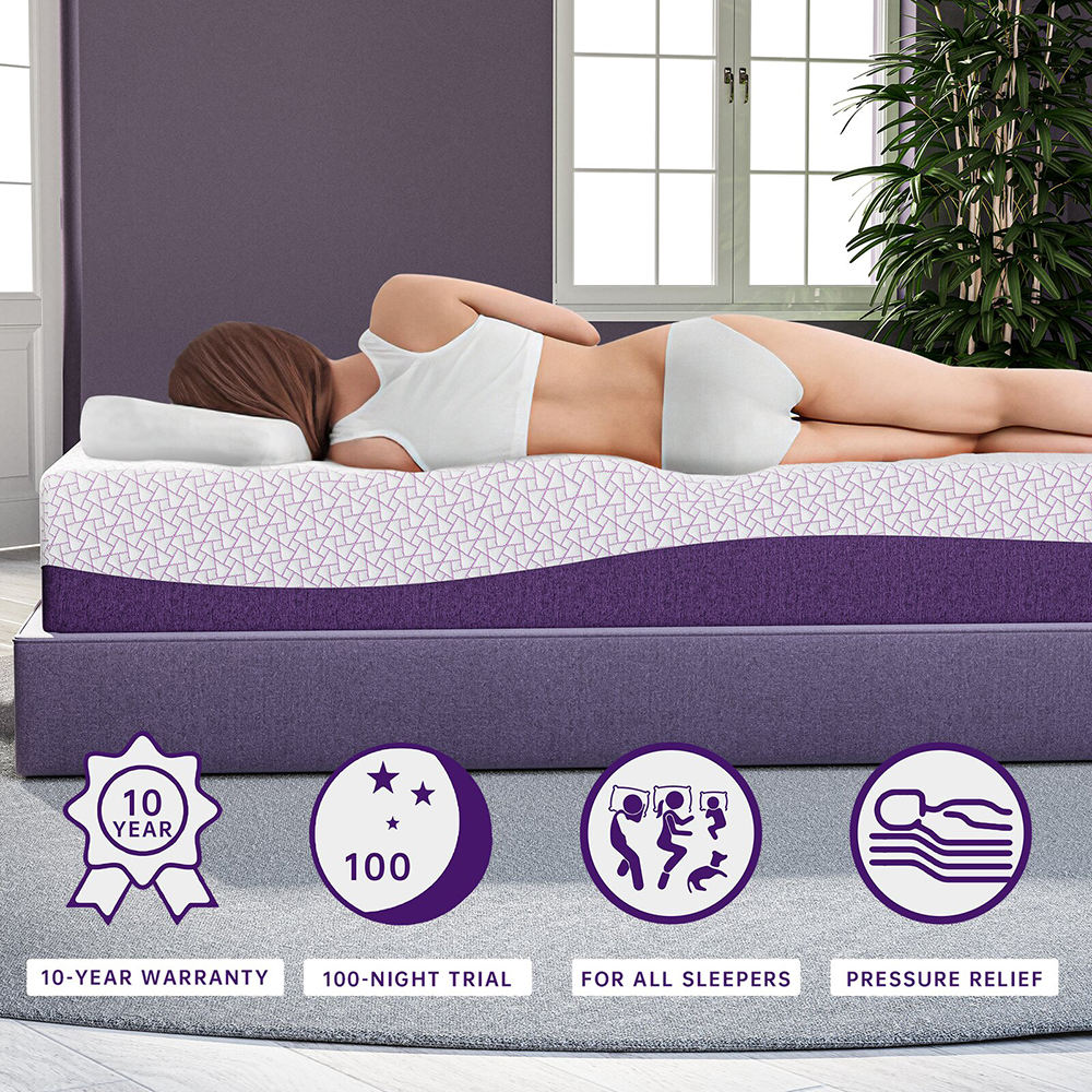 OEM/ODM Prple Colour Mattress  - đánh giá và giá Memory Foam Mattress In A Box Queen