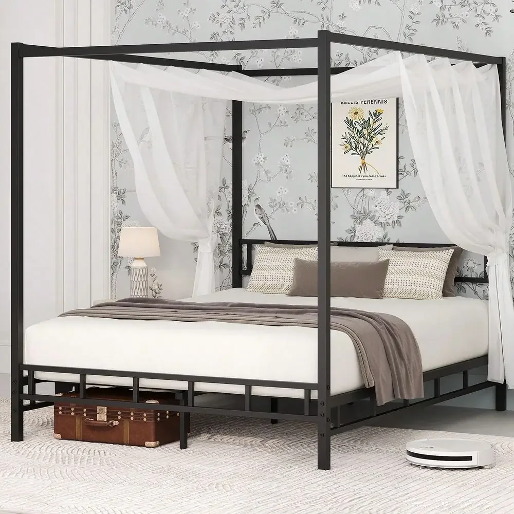 Metal Canopy Bed Frame, Queen  - đánh giá và giá Canopy Bed Frame Metal Queen