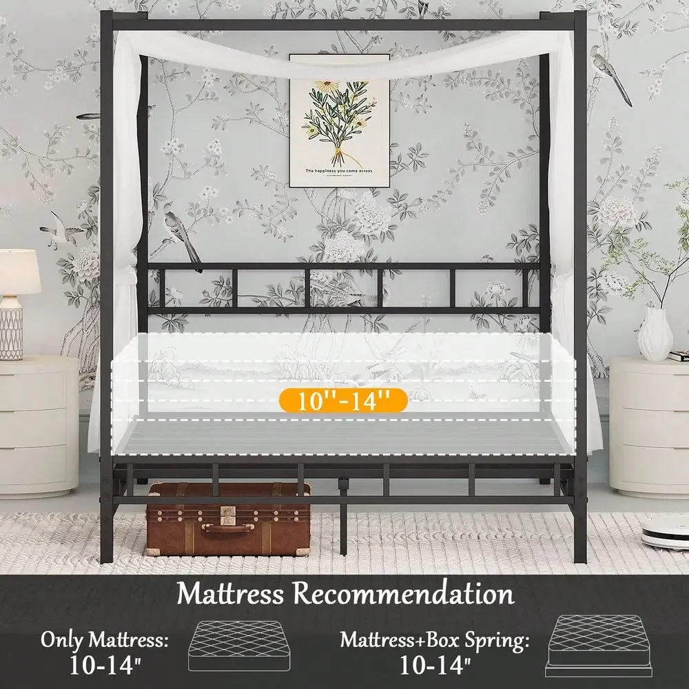 Metal Canopy Bed Frame, Queen  - đánh giá và giá Canopy Bed Frame Metal Queen