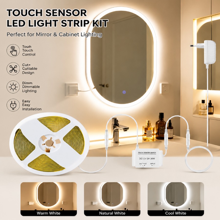 1 Set Dimmable Touch Control B - đánh giá và giá Dressing Table Vanity With Lighted Mirror