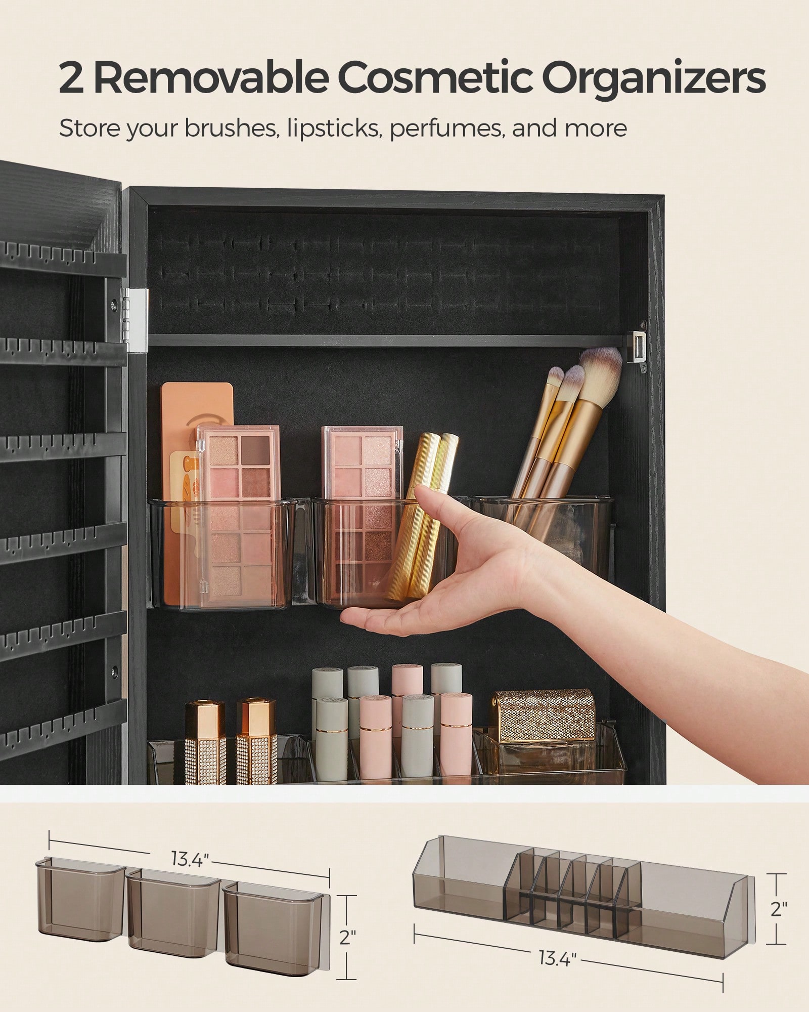 Wall Mounted Jewelry Cabinet w - đánh giá và giá Full Length Mirror Jewelry Armoire