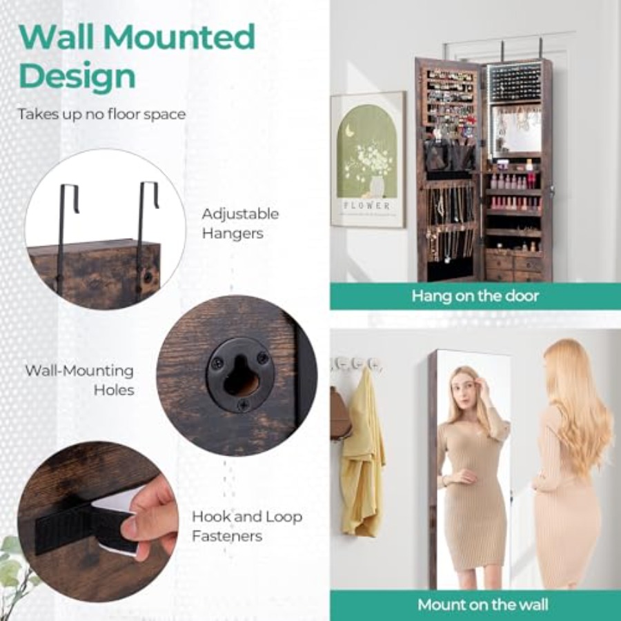 47 LED Jewelry Armoire for bed - đánh giá và giá Full Length Mirror Jewelry Armoire