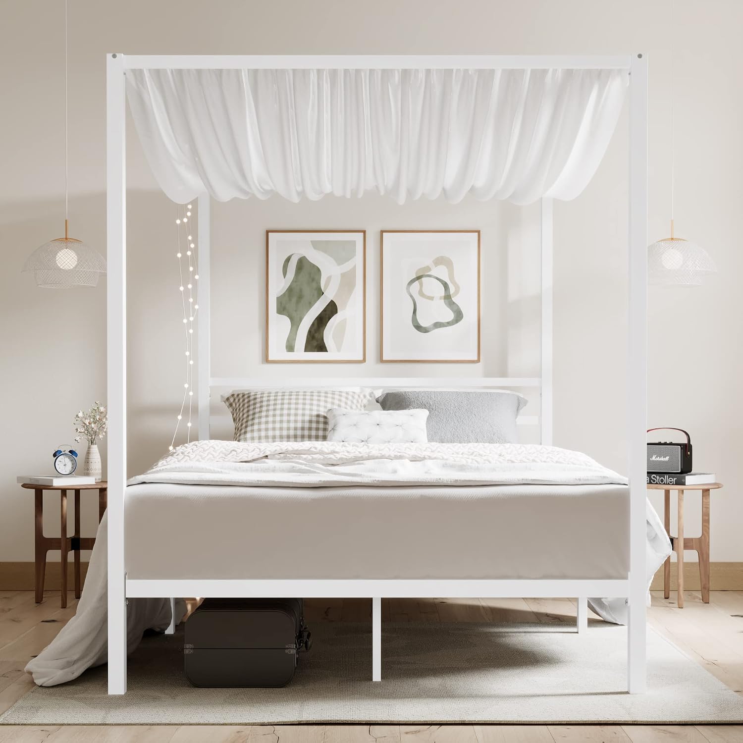 Queen Metal Canopy Bed Frame H - đánh giá và giá Canopy Bed Frame Metal Queen