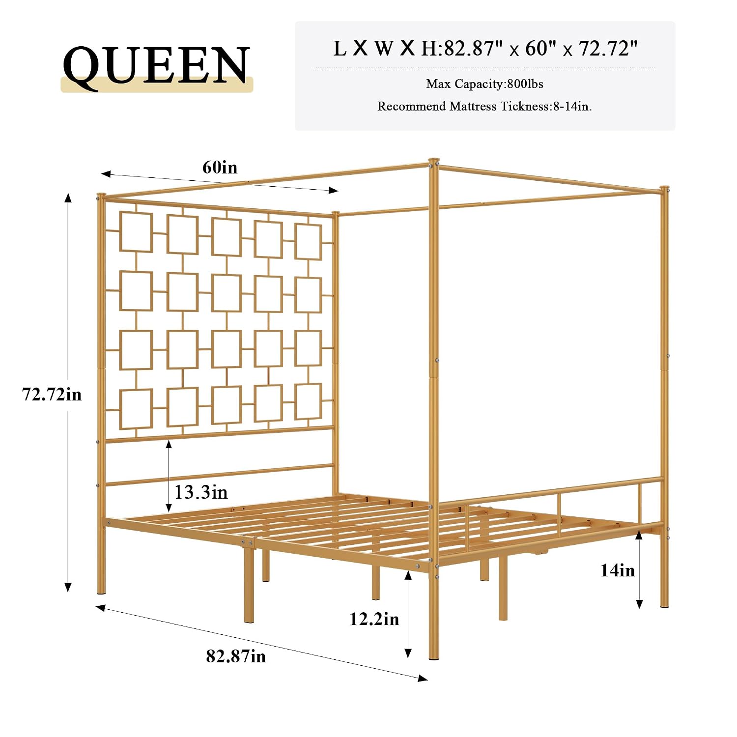 Queen Canopy Bed Frame Metal F - đánh giá và giá Canopy Bed Frame Metal Queen