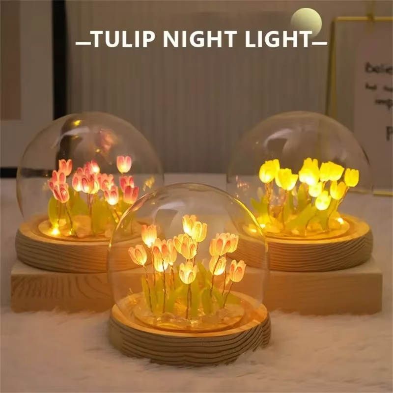 LED DIY Handmade Mini Tulip Ni - đánh giá và giá Floating Nightstand With Led Light