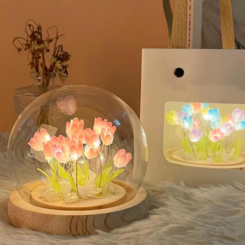 LED DIY Handmade Mini Tulip Ni - đánh giá và giá Floating Nightstand With Led Light