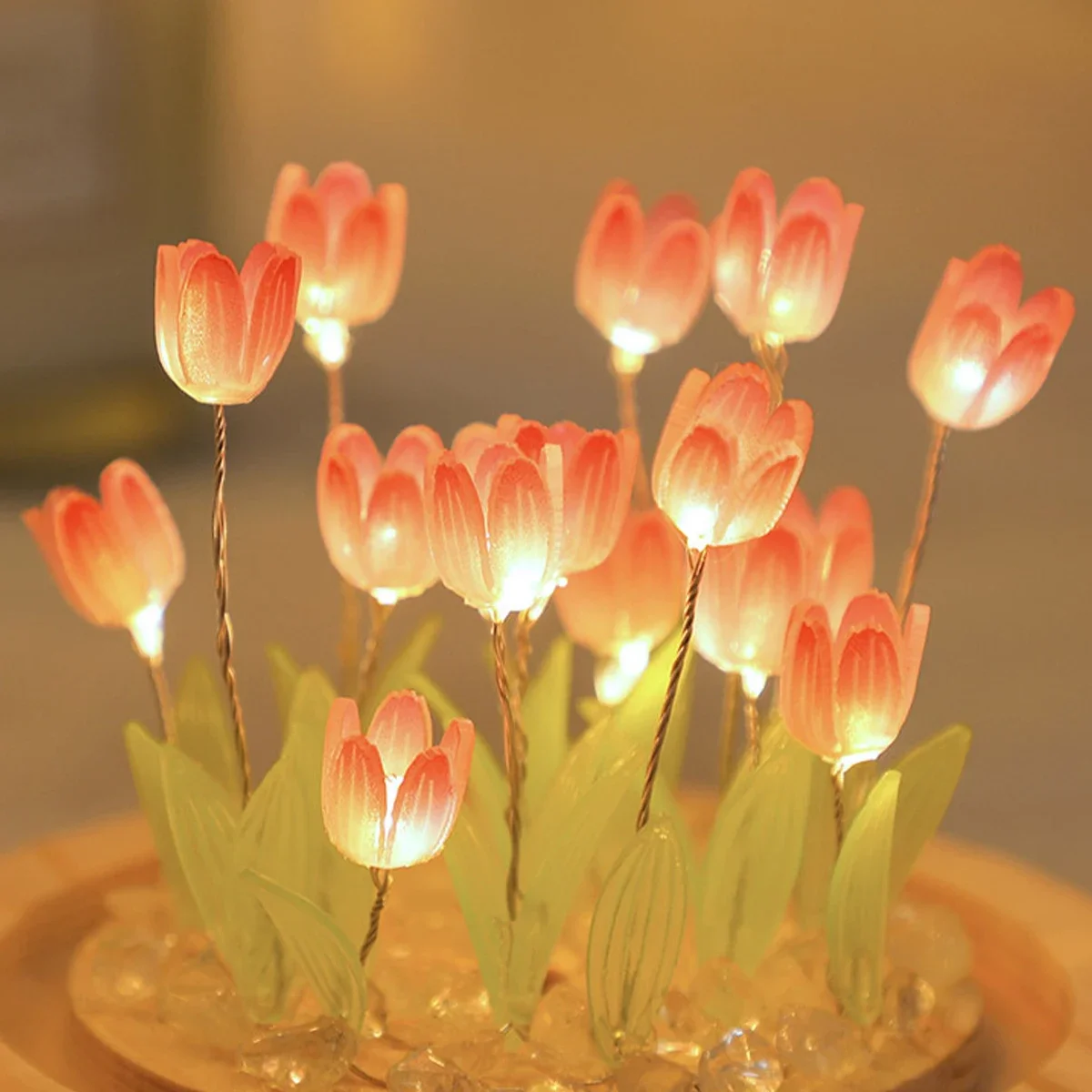 LED DIY Handmade Mini Tulip Ni - đánh giá và giá Floating Nightstand With Led Light