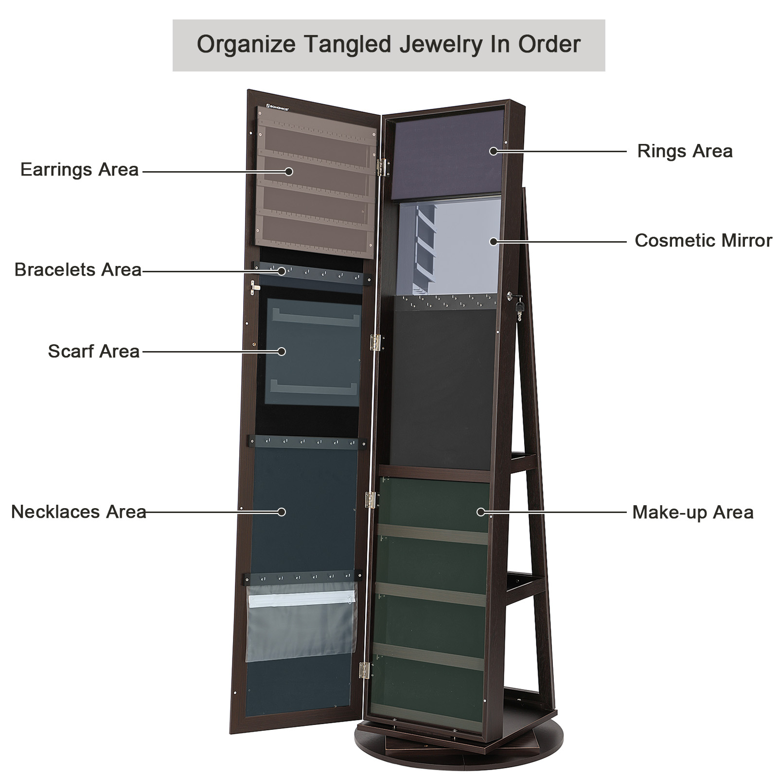 Lockable Full Length Mirror Je - đánh giá và giá Full Length Mirror Jewelry Armoire