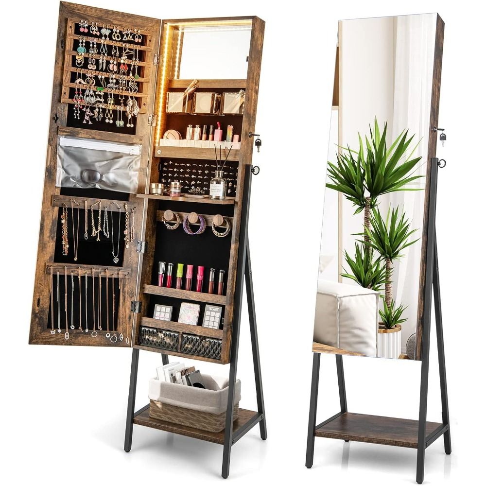 CHARMAID Standing Jewelry Armo - đánh giá và giá Full Length Mirror Jewelry Armoire