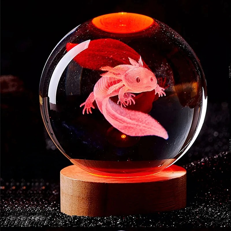 3D Axolotl Laser Engraved Crys - đánh giá và giá Floating Nightstand With Led Light