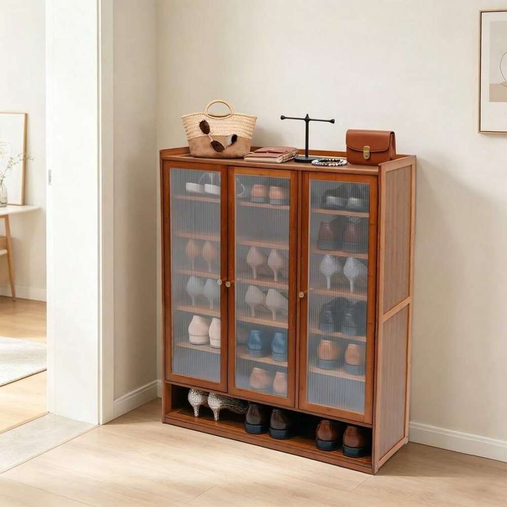 Shoe Cabinet 8 Tier 3 Door Fre - đánh giá và giá Shoe Rack Cabinet Narrow Entryway