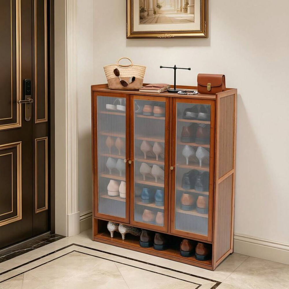 Shoe Cabinet 8 Tier 3 Door Fre - đánh giá và giá Shoe Rack Cabinet Narrow Entryway