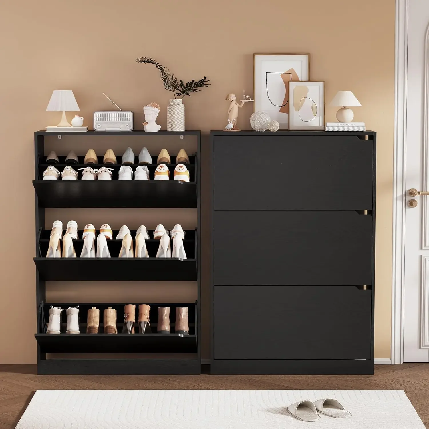 Shoe Storage Cabinet, Wood Sho - đánh giá và giá Shoe Rack Cabinet Narrow Entryway