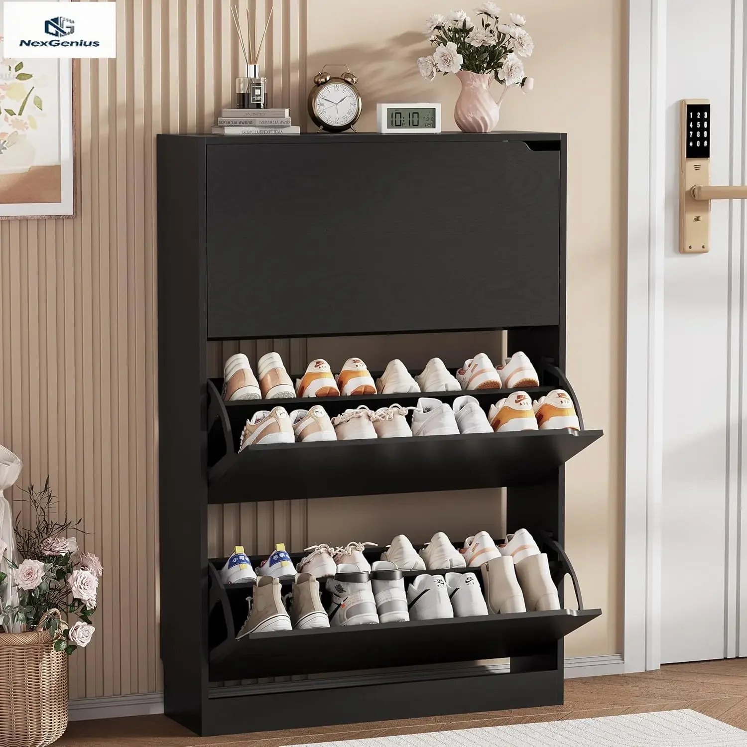 Shoe Storage Cabinet, Wood Sho - đánh giá và giá Shoe Rack Cabinet Narrow Entryway