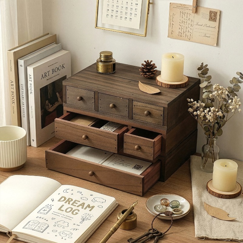 Wooden Desktop Storage Box Mon - đánh giá và giá Storage
