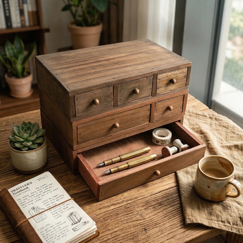 Wooden Desktop Storage Box Mon - đánh giá và giá Storage
