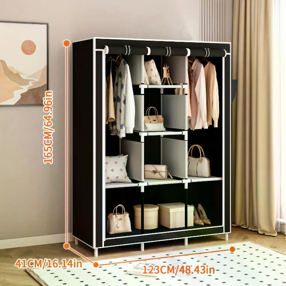 64-in Portable Covered Non-Wov - đánh giá và giá Wardrobe Closet Portable Fabric Cover