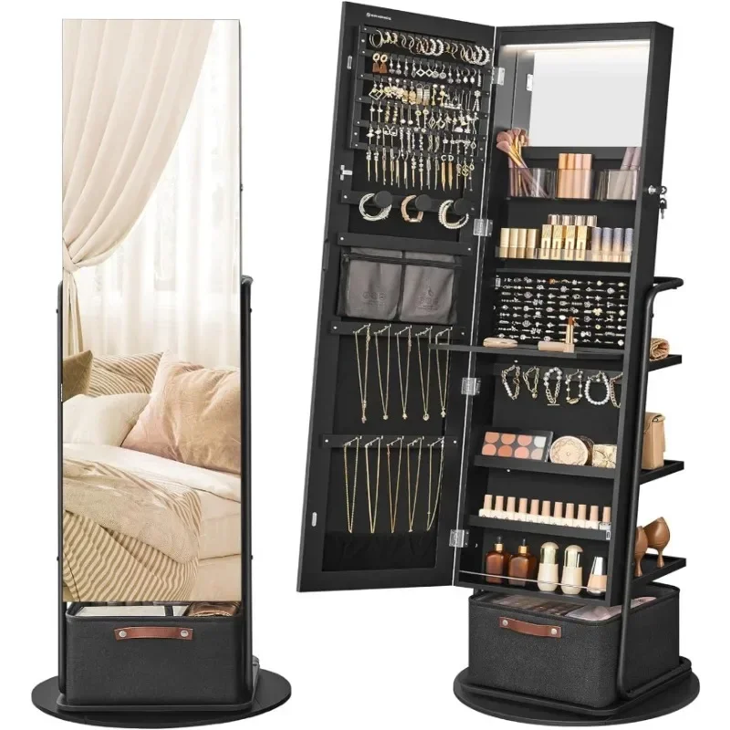 l 360° Swivel Mirrored Jewelry - đánh giá và giá Full Length Mirror Jewelry Armoire
