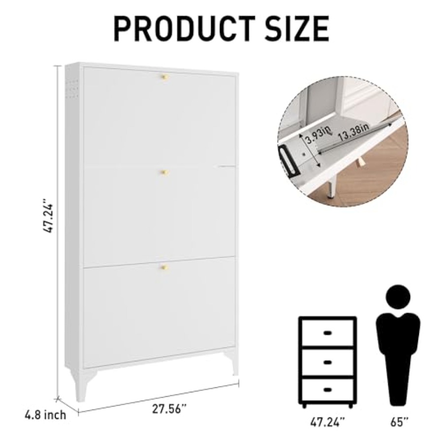 Freestanding Shoe Cabinet with - đánh giá và giá Shoe Rack Cabinet Narrow Entryway